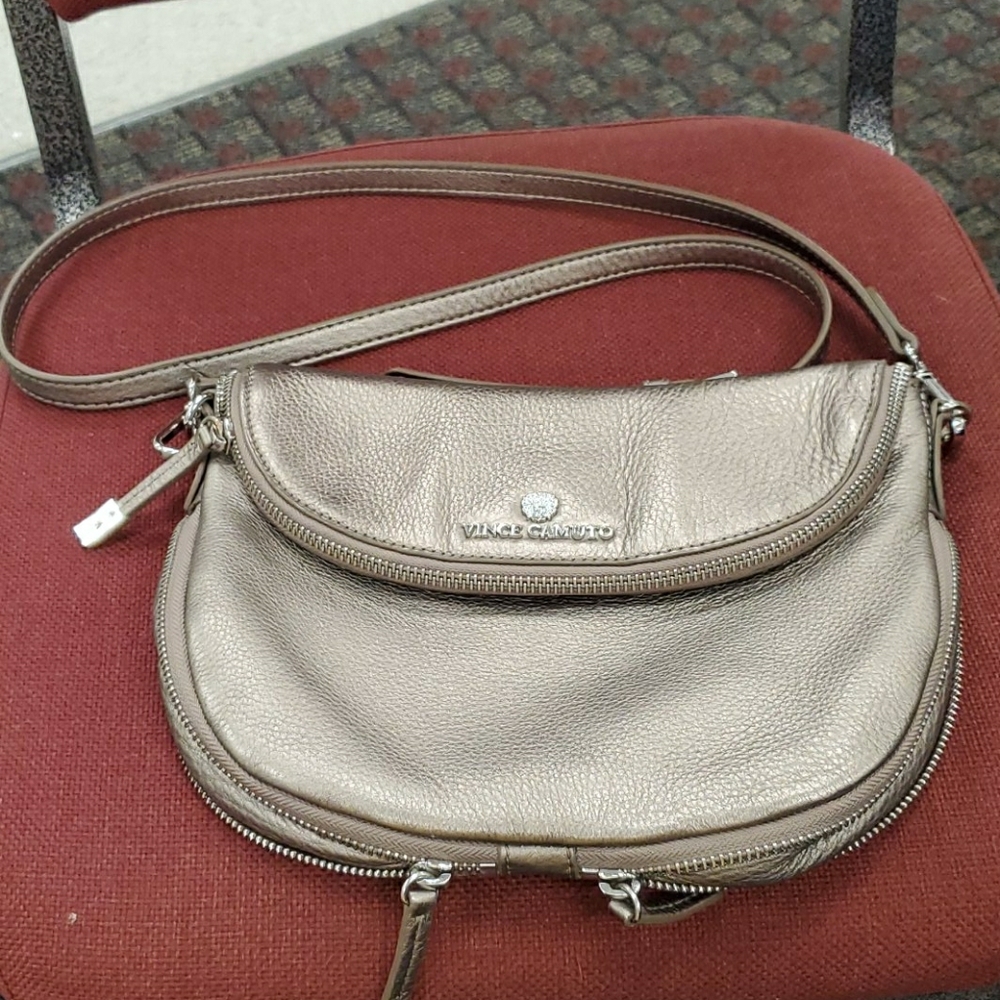 Vince Camuto Rizo Rounded Bronze Purse Crossbody
